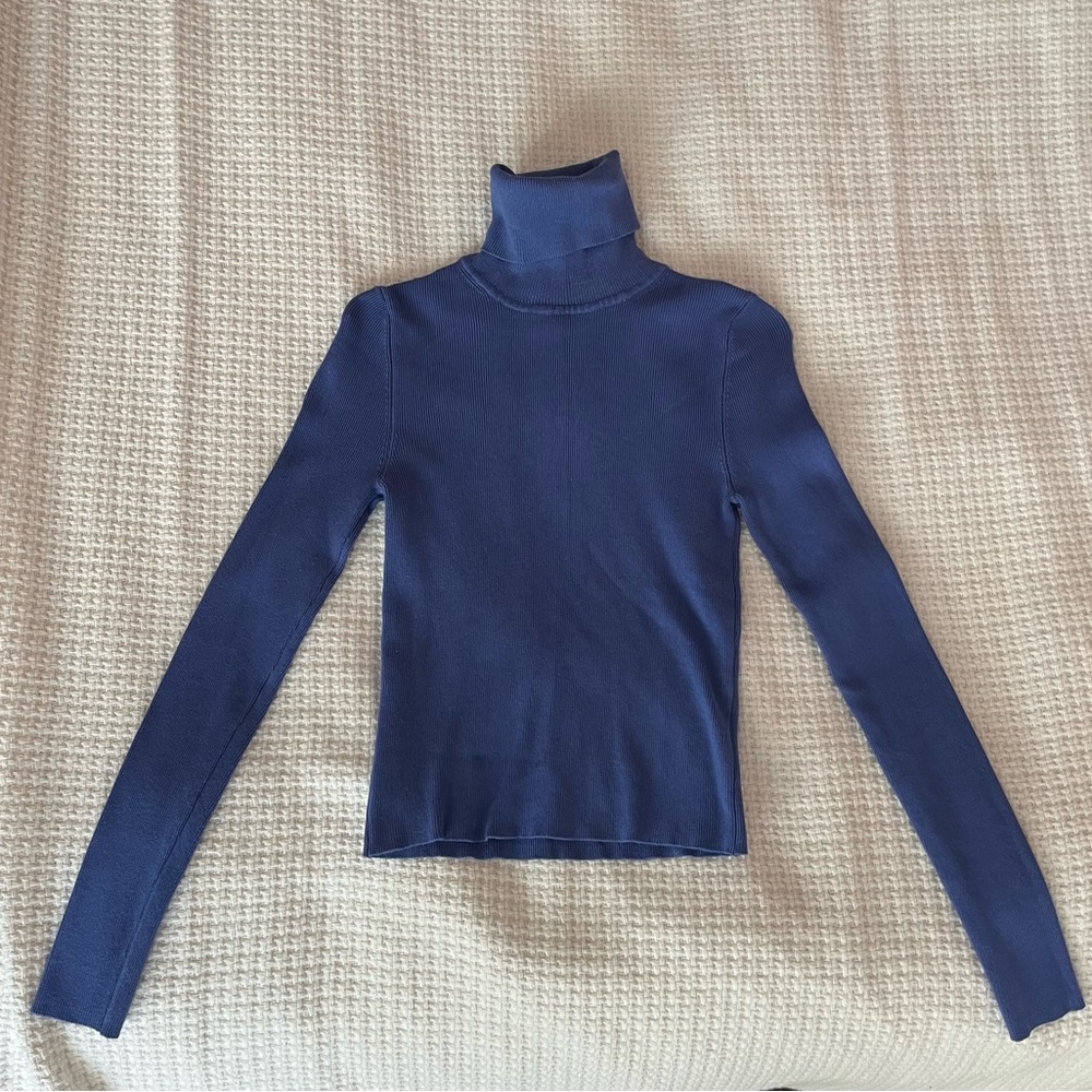 Zara Blue Knit Turtleneck